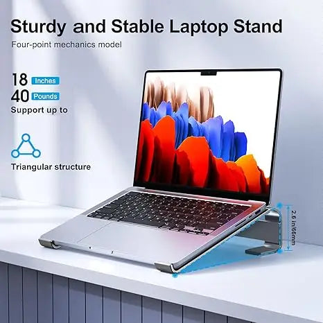 Laptop Stand Ergonomic Cooling Bracket Aluminum Alloy Desktop Holder for MacBook Lenovo HP Dell XPS 10-18inch Notebook Computer