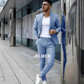 Gray Men's Suit 2 Piece Suit Summer Casual Jacket Pants Formal Wedding Tuxedo Groom Clothes Custom Color Blazer XS-5XL
