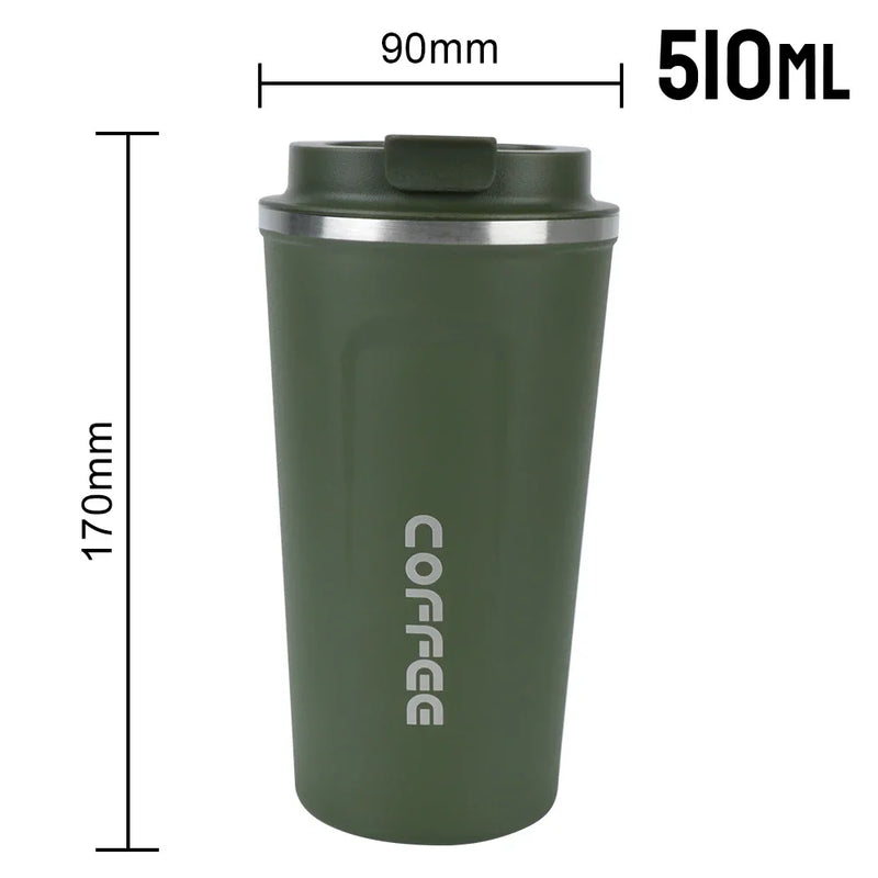 Thermo Cafe Coffee Mug 380/510ML Car Thermos Mug Leak_Proof Travel Thermo Cup for Tea Water Coffee Double Stainless Steel