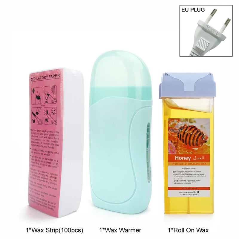 2026 Depilatory Wax Cream Hair Removal Roller Wax Heater Waxing Hot Cartridge Warmer Equipment Tool Waxing Kit Unisex Roll on