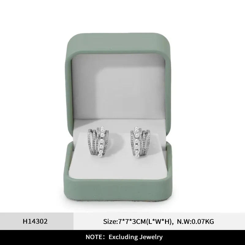 Oirlv Green Leather Jewelry Organizer Wedding Ring Box Pendant Bracelet Necklace Storage Case Gift Packaging Display Box