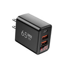 3 Ports 65W USB Charger Fast Charging Mobile Phone Power Adapter EU/US/UK Plug QC3.0 Type C Charger For iPhone Samsung Xiaomi