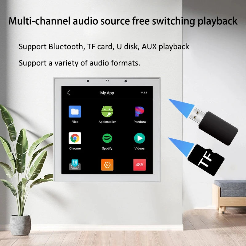 4 Inch Android 11 Tuya Smart Home Wall Amplifier Audio WiFi Alexa  Remote Control  Speakers Home Background  Amplificador Sets