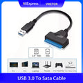 SATA to USB 3.0 / 2.0 Cable Up to 6 Gbps for 2.5 Inch External HDD SSD Hard Drive SATA 3 22 Pin Adapter USB 3.0 to Sata III Cord