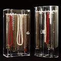 1PC Transparent Dustproof Necklace Box, Clavicle Chain Sweater Chain Finishing Display Holder