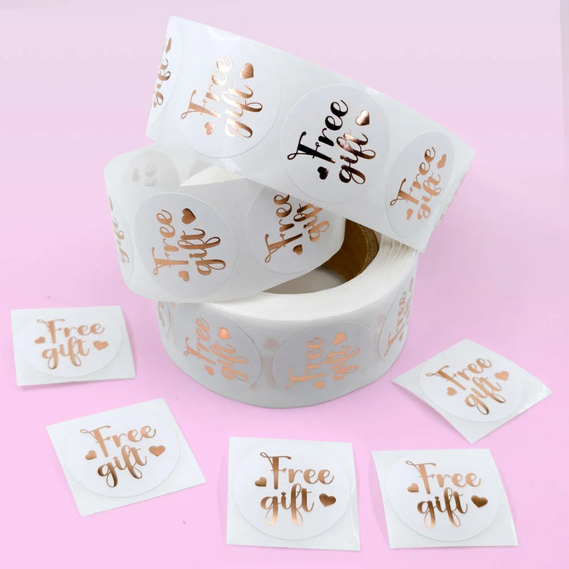 50-500pcs Thank You Stickers Free gift Gold Craft Handmade Sticker Circle Thank You Stickers For Business Card Sealing Labels