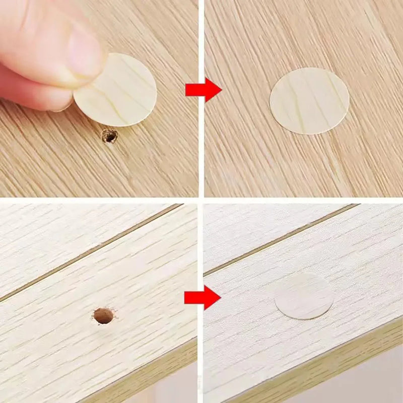 54Pcs Wooden Furniture Self Adhesive Screw Cap Cover Hole Stickers Wood Craft Desk Cabinet Drawer Art Sticker Ornament