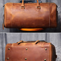 MUNUKI Vintage Crazy Horse Genuine Leather Travel bag  Large Luggage bag men Leather duffle bag Large Weekend Bag Tote Big