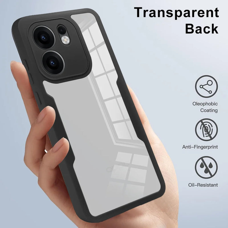 Full Body Protection Shockproof Case for OPPO Reno 13F 13FS 5G Reno 14 Pro Reno15 Protective Cover Clear Fundas Coque Capa