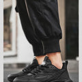 Men's Sports Shoes Trendy Flat Heel Low-top Soft-soled Round Toe Lace-up Large Size New High-quality Solid Color Running Shoes