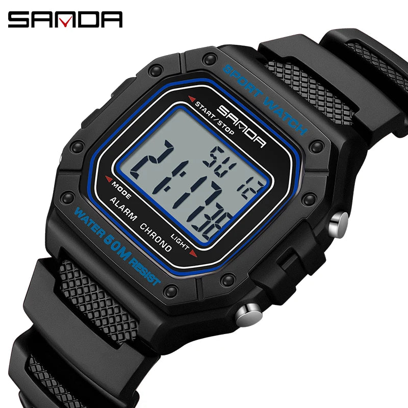 SANDA 2156 Fashion Mens Watch Military Water Resistant Sport Watches Army Big Dial Led Digital - Visuel 12 | SAMAG