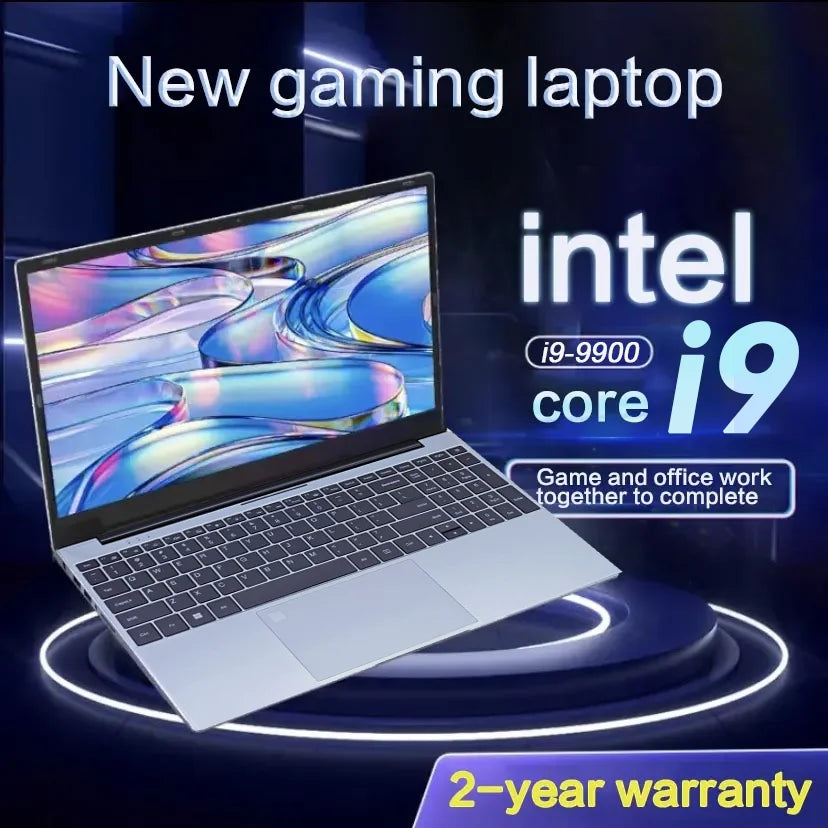 2026 Brand New Intel I9-9900 15.6 Inch Backlit Fingerprint Unlock Laptop Windows 11 Office Study Notebook Gaming Computer PC