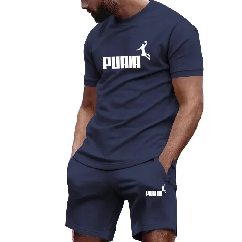 Summer Men's Sets Fashion Tracksuit Short Sleeve T Shirts+Sport Suit Casual Clothing Joggers S - 4XL - View 2 | SAMAG