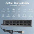 High Speed 7 Ports USB HUB 2.0 Adapter Expander Multi USB Splitter Multiple Extender with LED Lamp Switch for PC Laptop