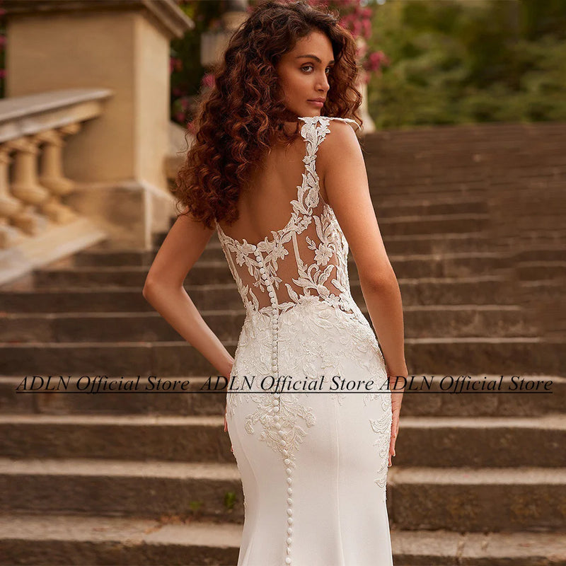 ADLN Vestido De Noiva Wedding Dress Mermaid Customized - View 3 | SAMAG