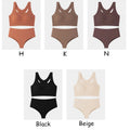 TERMEZY Soft Seamless Wireless Bra Set Minimalist Racerback Bralette Set Sport Yoga Breathable Panties Set Solid Color Intimates