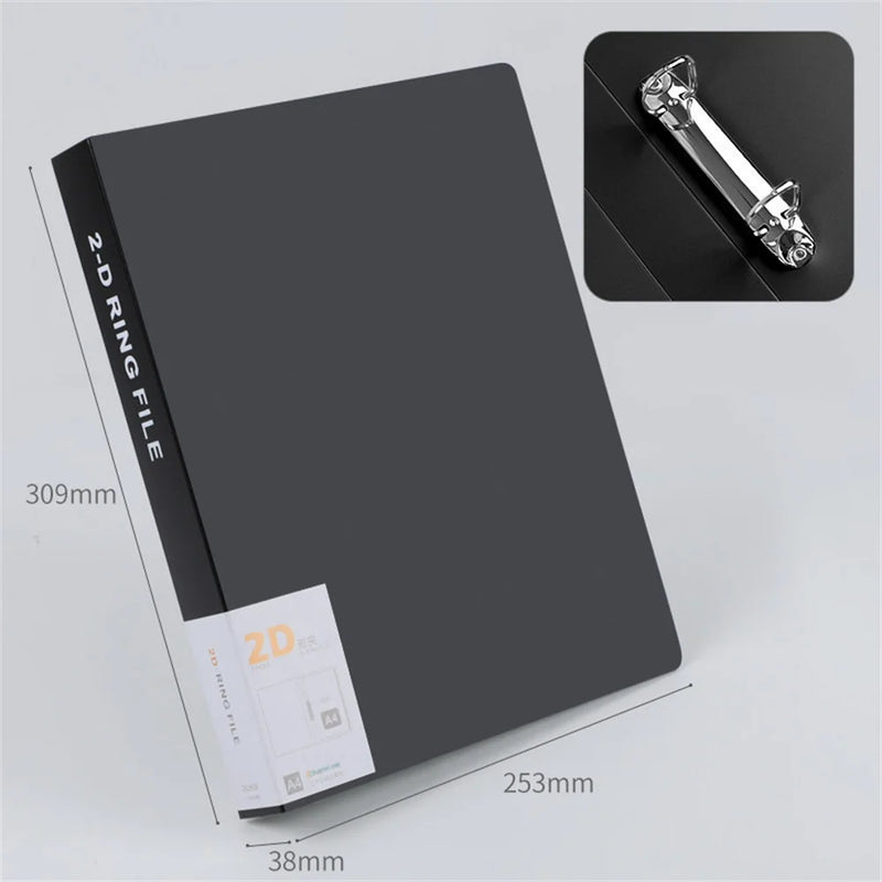 2/4 Hole A4 Binder Folder Pp Folder D-Type Clip Office Storage File Ring Waterproof Test Paper Data Storage Folder Office Supply