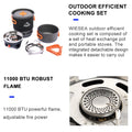 Widesea Camping Cooking System with Heat Exchanger Outdoor Gas Burner Stove Tourist Pot Set Cup Tableware Cookware Tourism Hike