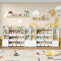 55''Large Toy Storage Organizer with 8 Toy Bins, Toy Organizers and Storage with Shelf and 6 Storage Cubbies, Bookshelf