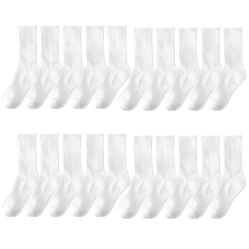 10/20/30Pairs Pure Cotton Men's High Socks Classic Black | SAMAG