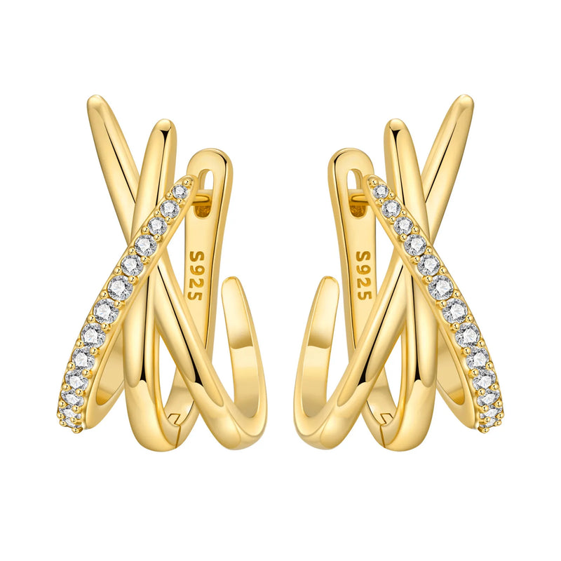 Orstarry S925 Sterling Silver 18k Gold Modern Square Earrings Hoop Earrings For Women Jewelry Original Trendy Anniversary Gifts