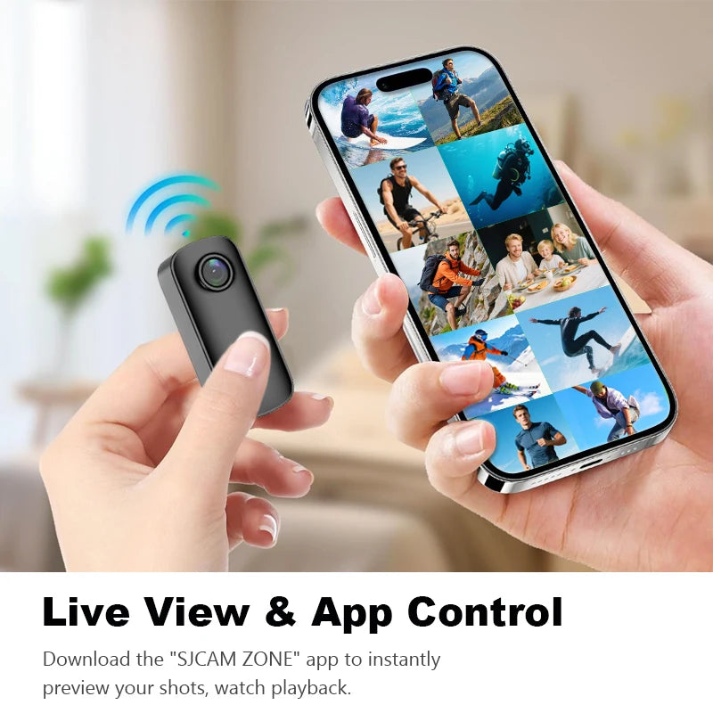 SJCAM C100 Plus 4K Vlog Action Camera EIS Stabilization 115° Wide Angle F1.8 Waterproof Camera with Magnetic Neck Lanyard