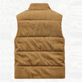 6XL Men's Corduroy Vest Zip Up Fleece Lined Sleeveless Jacket Male Thick Autumn Warm Winter Casual Outside Work Brown Waistcoat