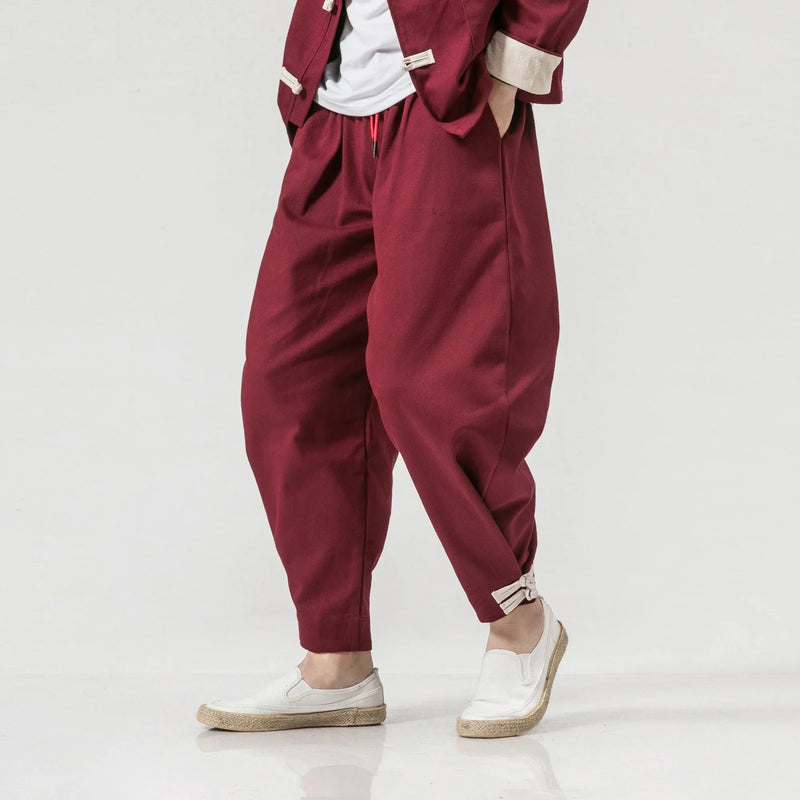 Chinese Traditional Retro Coat Man Autmn Long Sleeve Tang Suit Mandarin Collar Buckle Jacket Oriental Cotton Kung Fu Shirt