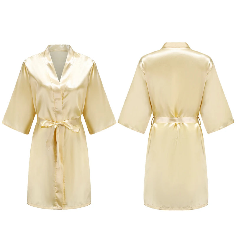 Women's Pure Short Silky Robes Bridesmaid Bride Party | SAMAG
