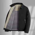2026 Men's Black Long-sleeve Jacket with A Turn-down Collar, Suitable for Business/casual/executive Wear, Blue and Khaki Coat.