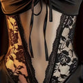 Sexy Crotchless Lingerie Women Lace Hollow Bodysuit Pajamas Teddy Babydolls Deep V Open Bra Porn Underwear Dress Erotic Costumes