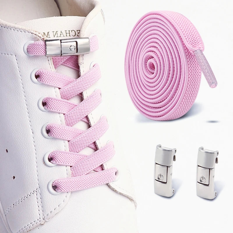 No Tie Shoe Laces Elastic Laces Sneakers Tennis Lock Shoelaces Without Ties Unisex Kids Adult Flat Shoelace Shoe Accessories