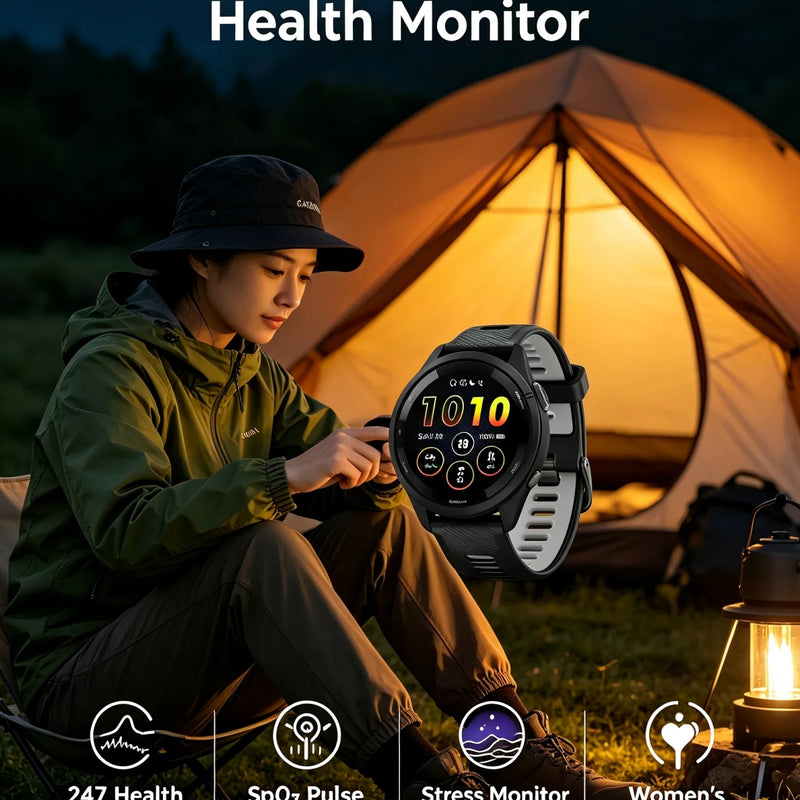 Garmin Forerunner 265 GPS Running Smartwatch – Multi‑Band GPS, Wrist Heart Rate & SpO2,, Advanced Training Status, Body Battery, Sleep Monitor, Waterproof Fitness Tracker for Men Women