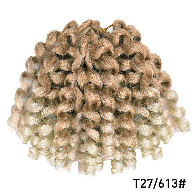 Ombre Braiding Hair Jumpy Wand Curl Crochet Braids Synthetic Crochet Hair Extension for Black Women Jamaican Bounce Curly Hair