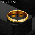 18k Gold Smooth Round Ring For Women Fashion Party Engagement Wedding Simple Versatile Jewelry Gifts | SAMAG