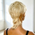 Pixie Cut Human Hair Wig Blonde Mullet Wig Swallowtail Full Machine Made Fashion Breathable For Women Family Party Daily Use