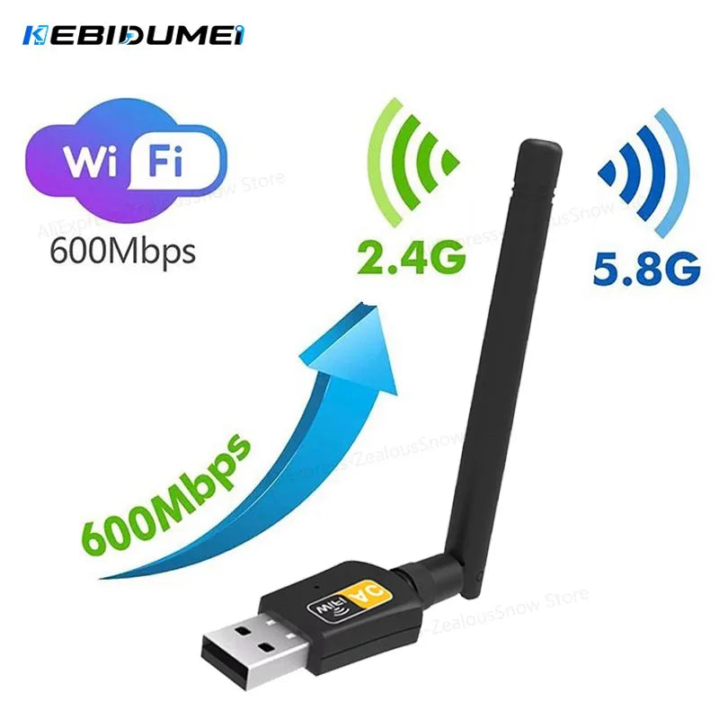 KEBIDUMEI 900Mbps WiFi USB Adapter Bluetooth5.4 Receiver 2.4G/5Ghz Wi - Fi Dongle 802.11AC Powerful - Visuel 7 | SAMAG