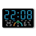 Digital Clock With Wide Screen Wall-mounted And Multi-function Desk Alarm Clock, With Date, Alarm, Thermometer, Hygrometer Clock
