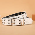 New Fashion Luxury Belt Black Punk Accessories Blue Denim Girdle HipHop Y2k Star Hollowed Pin Buckle Waistband，For Men Women