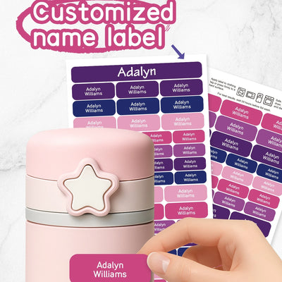 Custom Name Stickers 2 Sheets Waterproof Labels | SAMAG