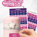 120pcs Custom Name Stickers 2 Sheets Waterproof Labels for School Supplies, Clothing, Lunch Boxes, Water Bottles, Daycare