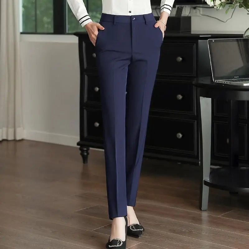Summer Thin Draped Slim Work Trousers for Women Straight - View 2 | SAMAG