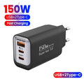 150W Type C Charger Fast Charging Phone Charger Adapter For iPhone Samsung Xiaomi Huawei EU/US/UK Plug Quick Charge Wall Charger
