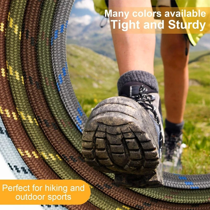 2 Pairs Work Boots Shoe Laces Diameter 4.5mm Heavy Duty Hiking Shoelaces for Men Women Round German Training Shoelace