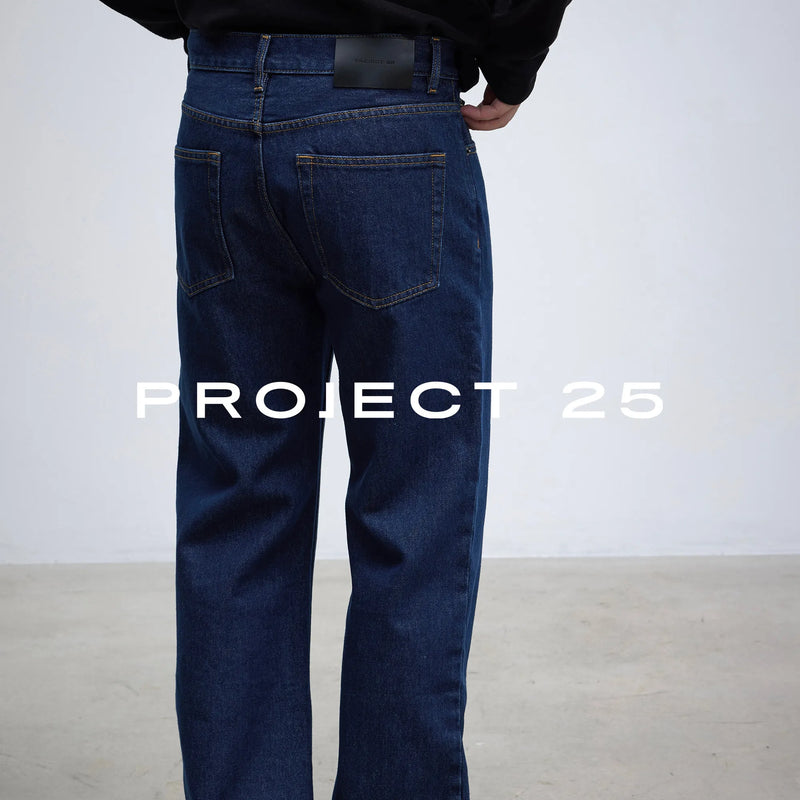 PROJECT 25 Men's Vintage Raw Denim Wide Leg Jeans | SAMAG