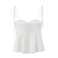 Asymmetric Bustier Tops for Women, Sweetheart Neck, Tied Thin Straps, Side Zipper, Female Camis, Sexy Fashion
