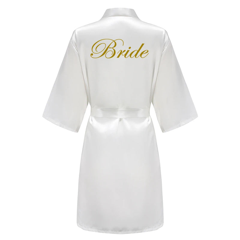 Rose Gold Kimono Satin Women Bathrobe Wedding Sister | SAMAG