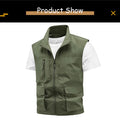 Tops 2025 New Summer Men Outdoor Camping Fishing Webbed Vest Men Sleeveless Many Pocket Tool Gear Loose Thin Vest Male Waistcoat