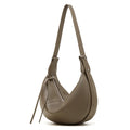 BURMINSA Genuine Leather Soft Cowhide Half Moon Hobo Bag Women Shoulder Crossbody Purses Casual Daily Crescent Underarm Handbags