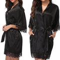 Women's Underwear Glossy Robe Pajamas Ice Silk plus Size | SAMAG